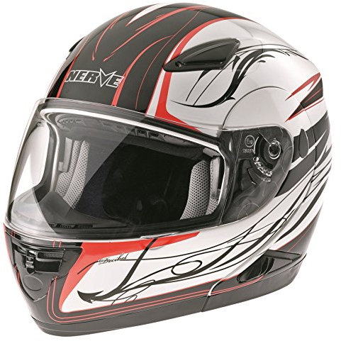 Nerve Klapphelm, Weiß Schwarz Rot, L