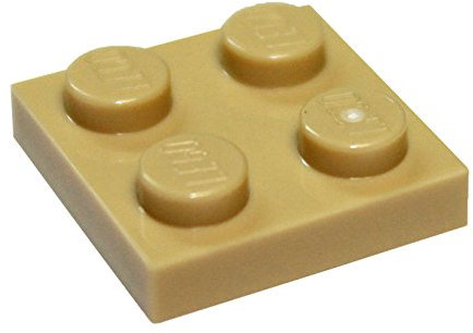 LEGO Tan (Brick Yellow) 2x2 Plate x100