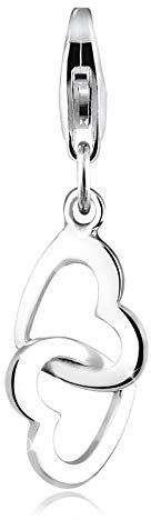 Elli Charm Damen Charm Doppel-Herzen Verbundenheit in 925 Sterling Silber