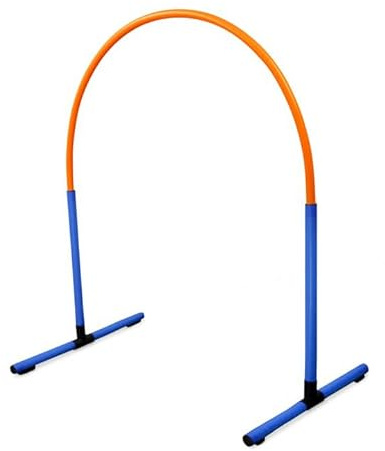SPORTIKEL24 Hoopers Hoop – wetterfest, VDH-konform & farbig – mit Stecksystem für sicheres Hundetraining – aus robustem Kunststoff – Flexibler Hundesport-Reifen mit Stecksystem – Blau/Orange