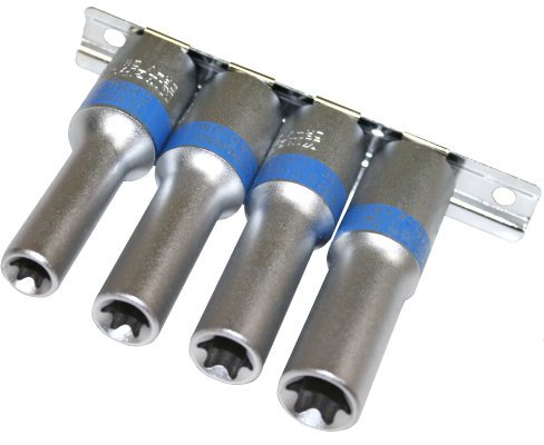 AERZETIX - Jeu de 4 douilles avec porte-douille Rallongées 1/2 E10 E12 E14 E16 femelle - C1947