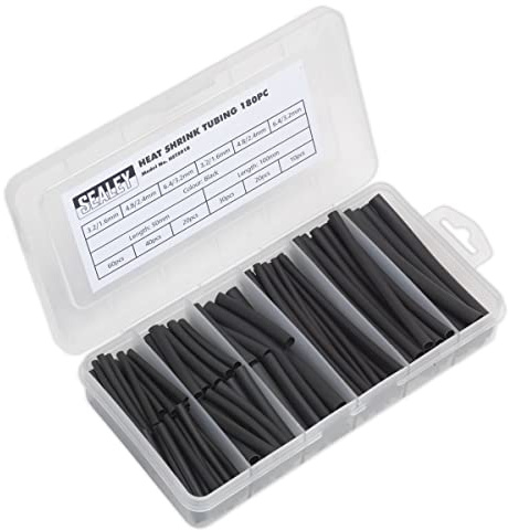 Sealey HST501B Heat Shrink Tubing Assortment 180pc 50 & 100mm Black