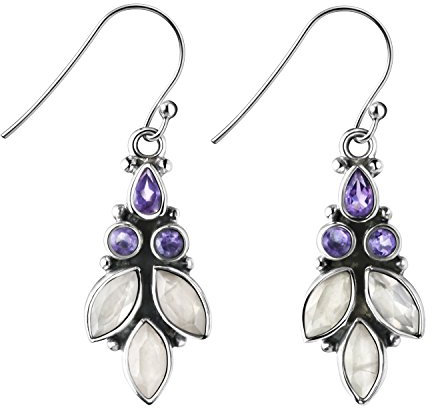 Franki Baker & quarzo rosa orecchini pendenti in argento