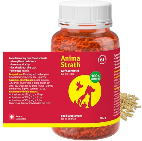 Anima Strath Granulato - 61 Micronutriementi, Integratore Alimentare di Lievito Vegetale Per Cani & Gatti - Vitamine per Alimenti per Cani - Vegetariano - 100g