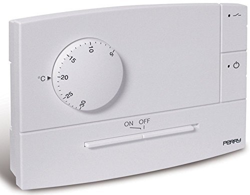 Perry 1TPTE501B Termostato per Parete a Corrente, Bianco