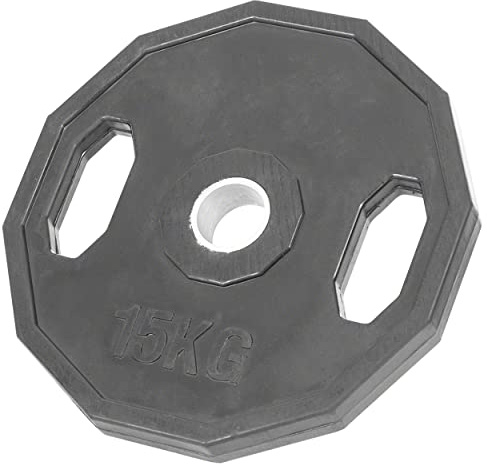 Sport-Tec Olympia Hantelscheibe mit Gummiüberzug und Griff, Krafttraining, Fitness, Bodybuilding, Kraftsport, Muskelaufbau, Powerlifting, 1,25 kg, 2,5 kg, 5 kg, 10 kg, 15kg, 20 kg, 25 kg/Stück
