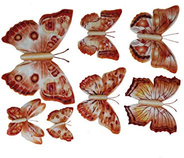 7 Set 3D Schmetterlinge Wandtattoo Wanddeko Wandtatoo Wandaufkleber (Orange)