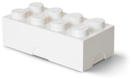 Lego Lunchbox Brotdose, 8 Noppen, Plastik, Weiß, 20 x 10 x cm, 1 Einheiten