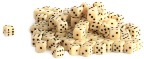 Weiblespiele 05205 - Dadi di acrilico, 5 mm, 100 pezzi, colore: Avorio [importato dalla Germania]