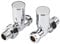Milano 1/2 Thread Straight Chrome Heated Towel Rail Radiator Valves