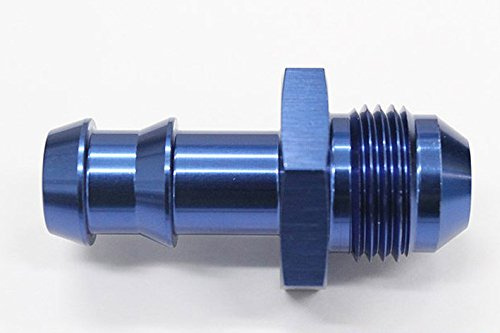 Autobahn88 Raccordo terminale tubo flessibile in alluminio anodizzato - Adattatore push-on AN a Barb, AN6 a 8mm (5/16) (Blu)