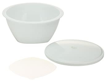 Börner Multimaker Ensaladera con Tapa (Blanco) • Ensaladera con Tapa y Colador • Apta para Microondas y Congelador • Set de Ensaladera • Bol Multifuncional