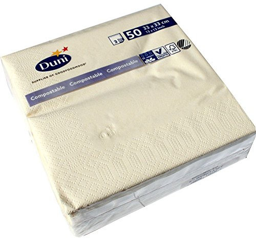 Duni Servietten 3lagig Tissue Uni champagne, 33 x 33 cm, 50 Stück