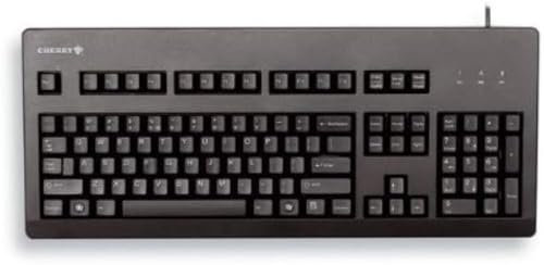 CHERRY G80-3000, Wired Mechanical Keyboard, UK Layout (QWERTY ), USB-Connection, Robust, Programmable Keys,CHERRY MX BLUE Switches, Black