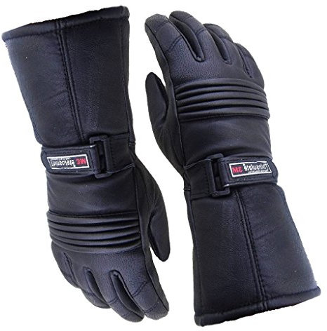 Herren Thermo-Handschuhe Leder Wasserdicht Innenfutter Für Motorrad & Winter 3M Thinsulate - XXL