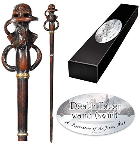 The Noble Collection - Death Eater Swirl Character Wand - 14in (35cm) Wizarding World Wand with Name Tag - Harry Potter Film Set Movie Props Wands