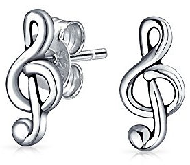 Kleine Zarte Musikstudenten Lehrer G Violinschlüssel Noten Ohrstecker Für Musikerinnen Für Frauen Teenager .925 Sterlingsilber
