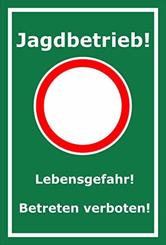 Melis-Folienwerkstatt Schild Jagdbetrieb - 45x30cm - Bohrlöcher - 3mm Aluverbund – 20 VAR S00351-003-E