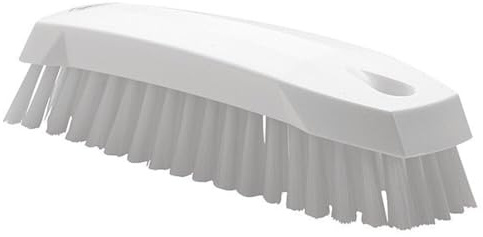 Vikan 35875 Hand-Held Scrub Brush, Polypropylene, Polyester Bristle, 7, White