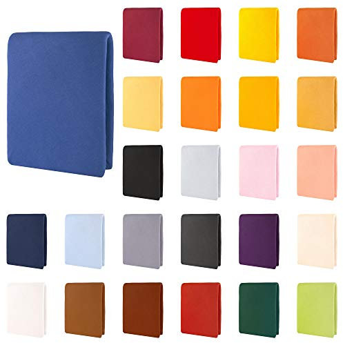 CelinaTex Aqua Wasserbett Boxspringbett Spannbettlaken 140x200-160x220 cm royal blau Baumwolle Bettlaken Elastan