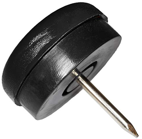 Adsamm® / 32 x Kunststoffgleiter mit Puffer und Nagel/Schwarz/Ø 25 mm/rund/Möbelgleiter mit Nagel/Möbel- und Bodengleiter