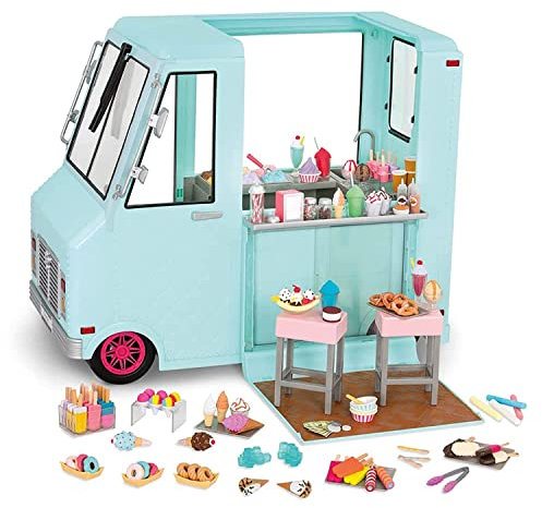 Our Generation 44487 OG Ice Cream Truck Eiswagen für Puppen, blau