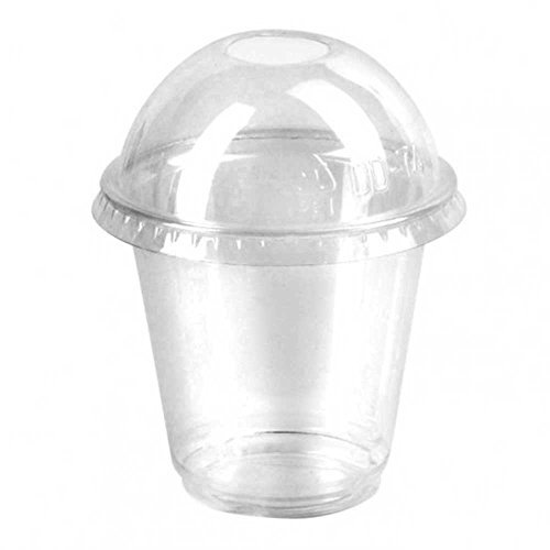 192 vasos de plástico transparente para helado, yogur, tamaño pequeño, de 200 cc + tapa para helado