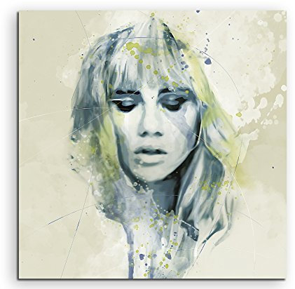 Suki Waterhouse II Aqua 60x60cm - Splash Art Paul Sinus Wandbild auf Leinwand - Malerei, Kunstbild, Aquarell, Fineartprint