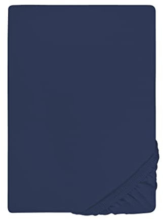 biberna Jersey-Elastic-Spannbetttuch 0077866 (Matratzenhöhe max. 25 cm) 1x 140x200 cm - 160x220 cm, Marine
