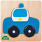 Lena 32085 - Holzpuzzle Polizeiauto, Kinderpuzzle mit Grundplatte 14 x 14 cm und 4 Puzzleteilen, Teile und Platte aus FSC 100% Holz, Puzzlespiel für Kinder ab 18+ Monaten, Legespiel für Kleinkinder