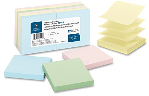 Business Source Pop-up Adhesive Note, Pack of 12