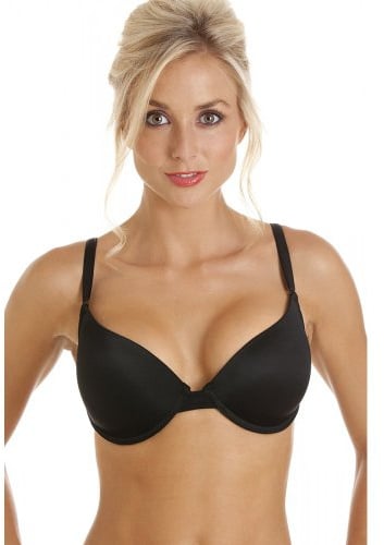 Camille Womens Black Underwired Moulded Cup Multiway Bra 32C