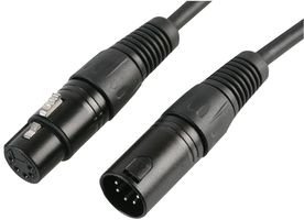 PULSE PLS00278 DMX Lead, 5 Pin XLR Male to Female (1 Pair+Screen), 20m Black