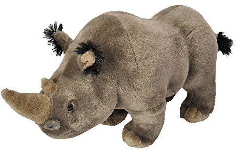 Wild Republic 18156 White Rhino Plush Soft, Cuddlekins Cuddly Toys, Gifts for Kids 30 cm, Brown