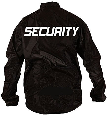 SECURITY - Regenjacke - reflektierende Folie schwarz Gr.M