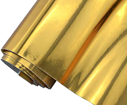 Neoxxim 23.32€/m2 Premium - Auto Folie - Chrom Gold Glanz GLÄNZEND 50 x 150 cm - blasenfrei mit Luftkanälen ca. 0,15mm dick