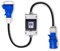 Swissnox Digital Stromzähler Zwischenstecker Box 3-polig. Wattmeter Energiezähler Zwischenzähler verschiedene Zählmodi Tageszähler IP55 Gehäuse. Für Camping, Caravan, Wohnmobil. Made in Germany