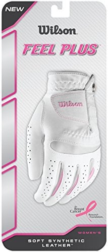 Wilson Damen Golfhandschuh, Größe L, Links, LLH, Weiß, Feel Plus, WGJA00770L
