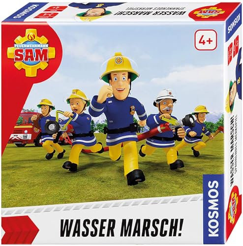 KOSMOS 697754 Feuerwehrmann Sam - Wasser Marsch! Feuerwehr Spiel, Feuerwehrmann Sam Spielzeug für Kinder ab 4