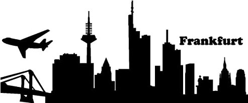 Samunshi® Autoaufkleber Frankfurt Aufkleber Skyline in 7 Größen und 25 Farben (20x8,2cm schwarz)