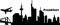 Samunshi® Autoaufkleber Frankfurt Aufkleber Skyline in 7 Größen und 25 Farben (20x8,2cm schwarz)