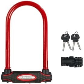 Master Lock Candado Bicicleta U, Llave, Soporte de Transporte, Antirrobo Certificado, Rojo, 8195EURDPROCOLR