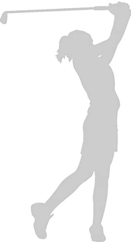 Samunshi® Autoaufkleber Golfspielerin Aufkleber in 8 Größen und 25 Farben (5,5x10cm Silber)