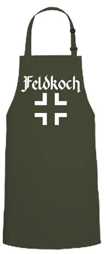 Copytec Feldkoch Balkenkreuz Kochen Grillen - Kochschürze/Grillschürze #6146, Farbe:Oliv