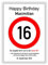 Verkehrsschild - Bild - 16. Geburtstag - Wunschname - personalisiertes Geschenk - Kunstdruck - Geschenkidee