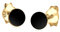 Elli Ohrringe Damen Ohrstecker Kreis Basic Geo mit Emaille Schwarz in 925 Sterling Silber Vergoldet