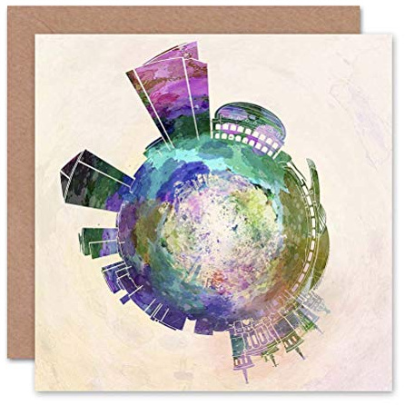 Wee Blue Coo CARD GREETING LITTLE WORLD CITY SKYLINE LYON FRANCE GIFT