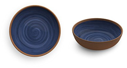 EmporioZani Van Well Natural Blue - Juego de platos hondos (