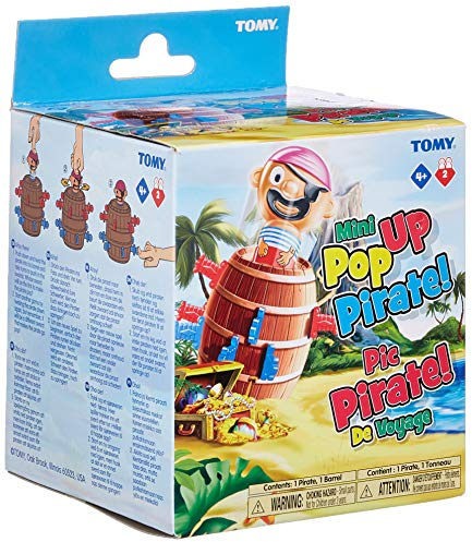 TOMY T72461 Kinderspiel Pop Up Pirate - Reiseedition, das hochwertige Aktionsspiel für die Familie. Das beliebte Geschicklichkeitsspiel zur Motorikförderung kommt nun im Reiseformat. Ab 4 Jahren, Braun