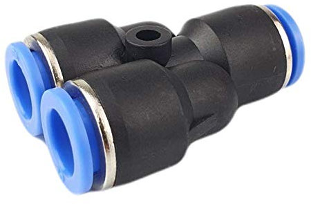 Pneumatik Y-Steckverbinder - Steckanschluss für Luft & Wasser - Schnellsteckverbinder - Push In Fitting (4mm Schlauchanschluss)